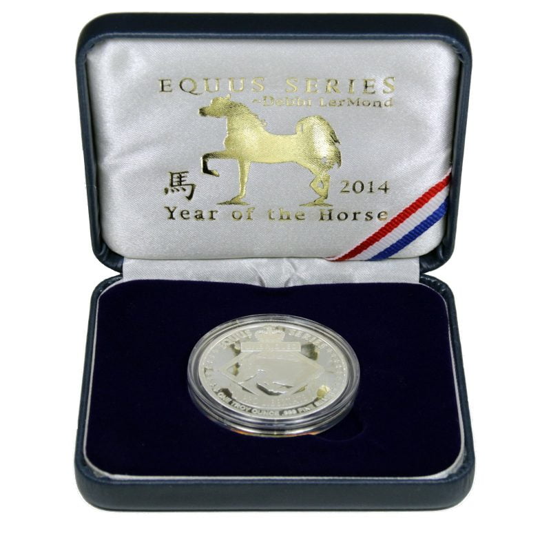 Silver Round - Equus 2014 Display case show obverse
