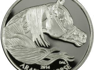 Year of the Horse Silver Coin round - Equus 2014 Horse, obverse side